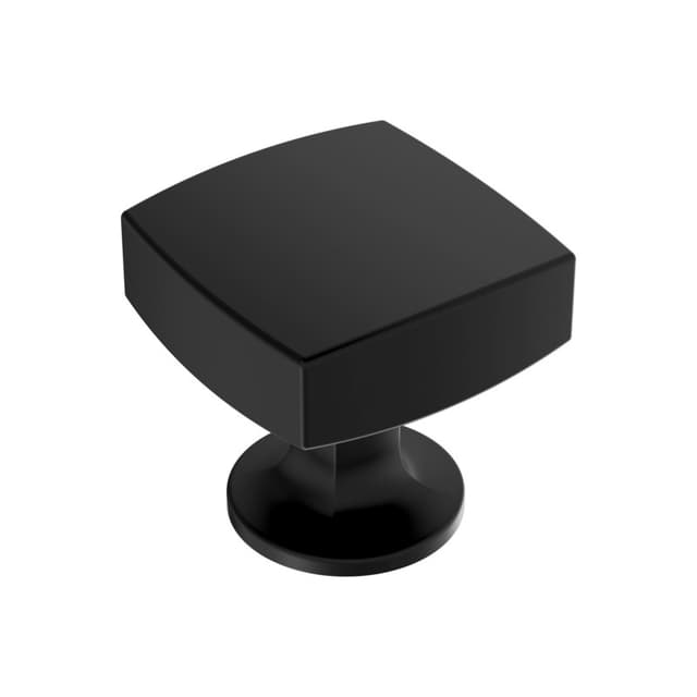 Amerock Everett Series Matte Black 1-1/4 in (32 mm) L x 1-1/4 in (32 mm) W Knob, -BP37101MB
