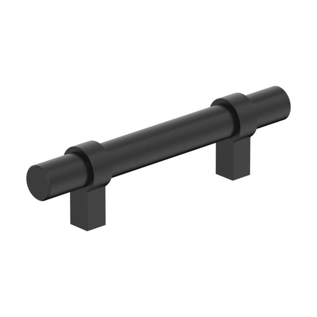 Amerock Central Series 3 in (76 mm) Center to Center Matte Black Pull, -BP37160MB