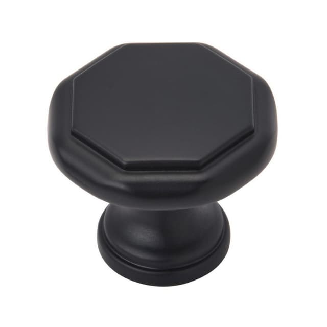 Amerock Torrance Series Matte Black 1-3/16 in (30 mm) Diameter Knob, - BP37335MB