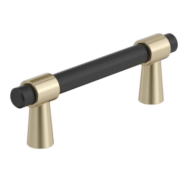 Amerock Mergence Series 3 in (76 mm) Center to Center Matte Black/Golden Champagne Pull, BP37385FBBBZ
