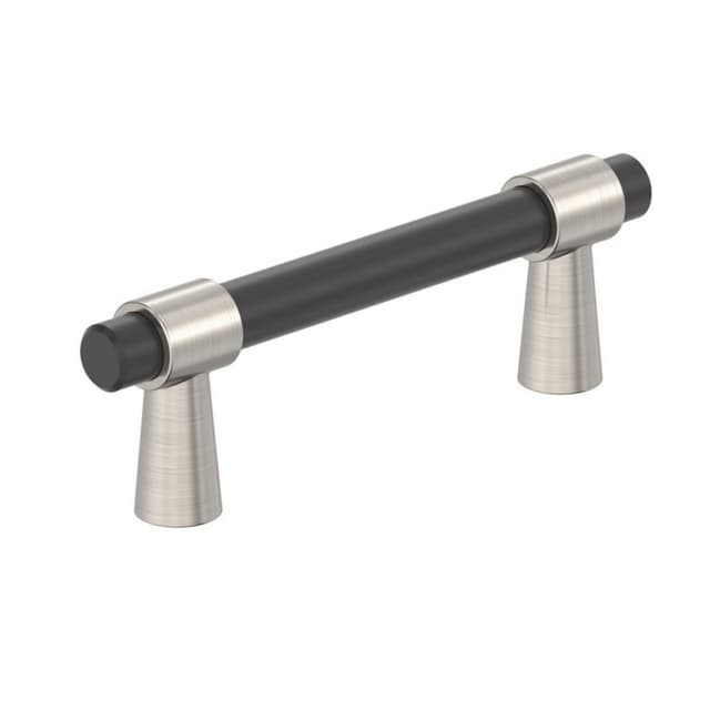 Amerock Mergence Series 3 in (76 mm) Center to Center Matte Black/Satin Nickel Pull, -BP37385FBG10