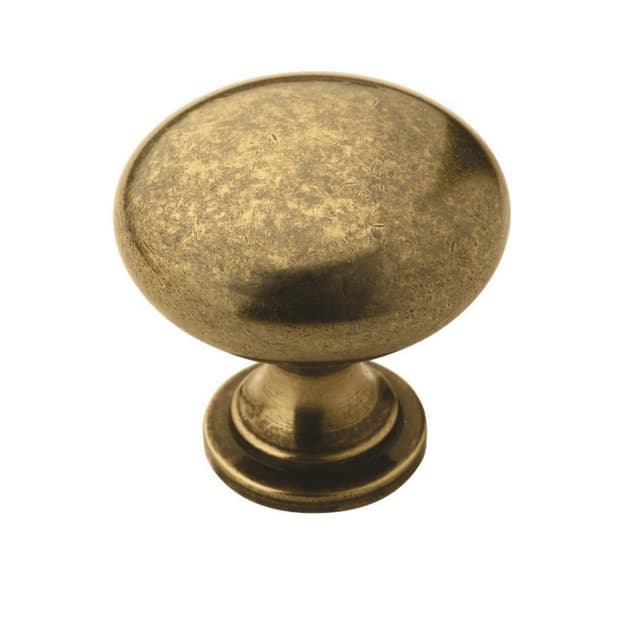 Amerock Edona Series Burnished Brass 1-1/4 in (32 mm) Diameter Knob, - BP53005BB