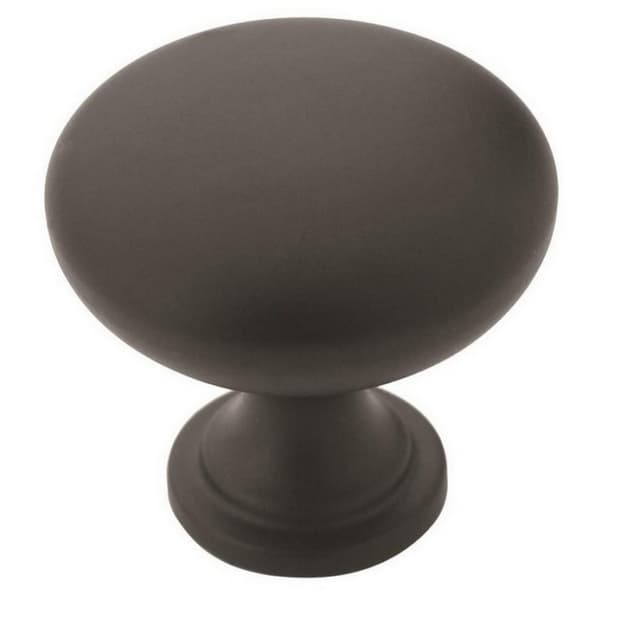 Amerock Edona Series Flat Black 1-1/4 in (32 mm) Diameter Knob, - BP53005FB