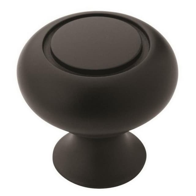 Amerock Everyday Heritage Series Flat Black 1-1/4 in (32 mm) Diameter Knob, - BP53011FB