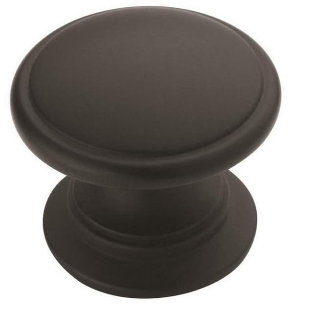 Amerock Ravino Series Flat Black 1-1/4 in (32 mm) Diameter Knob, - BP53012FB