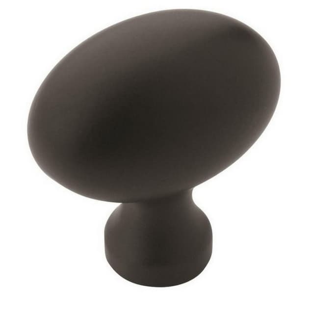 Amerock Vaile Series Flat Black 1-3/8 in (35 mm) L x 1 in (25 mm) W Knob, -BP53014FB