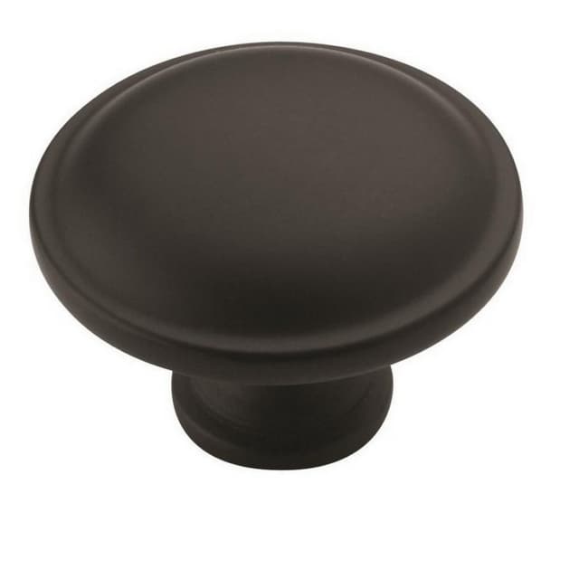 Amerock Everyday Heritage Series Flat Black 1-1/4 in (32 mm) Diameter Knob, - BP53015FB