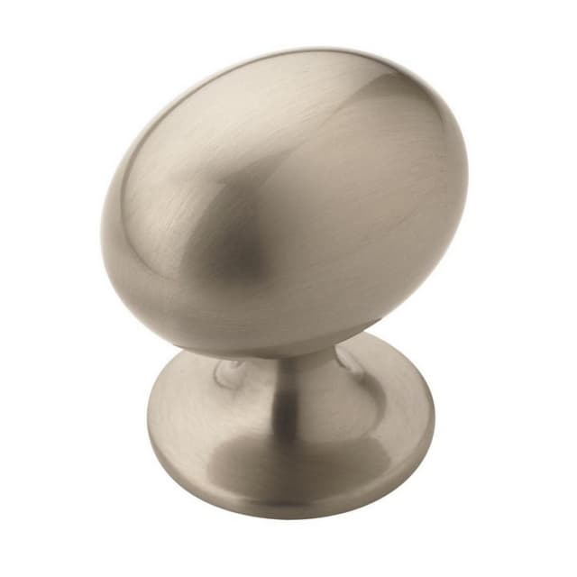 Amerock Everyday Heritage Series Satin Nickel 1-3/8 in (35 mm) L x 1 in (25 mm) W Knob, -BP53018G10