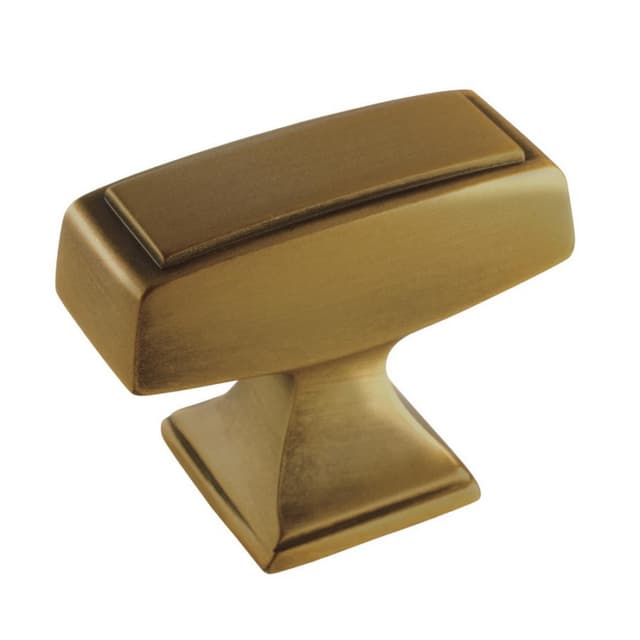 Amerock Mulholland Series Gilded Bronze 1-1/2 in (38 mm) L x 13/16 in (20.5 mm) W Knob, -BP535342GB