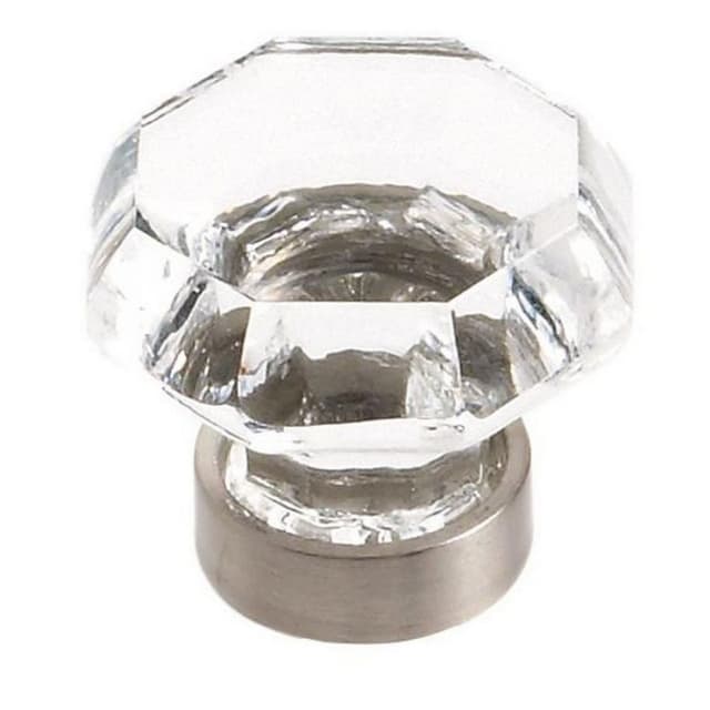 Amerock Traditional Classics Series Clear/Satin Nickel 1-5/16 in (33 mm) Diameter Knob, - BP55268CG10