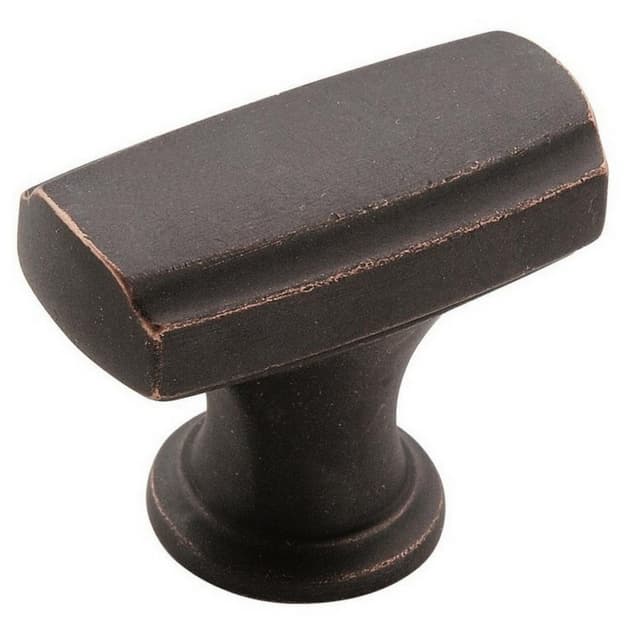 Amerock Highland Ridge Series Dark Oiled Bronze 1-3/8 in (35 mm) L x 11/16 in (17 mm) W Knob, -BP55311DOB