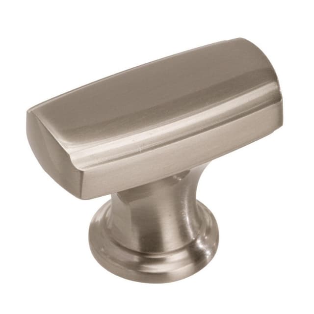 Amerock Highland Ridge Series Satin Nickel 1-3/8 in (35 mm) L x 11/16 in (17 mm) W Knob, -BP55311G10