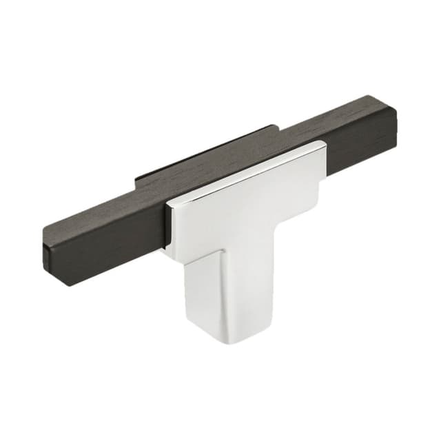 Amerock Urbanite Series Polished Chrome/Brushed Matte Black 2-5/8 in (67 mm) L x 1/2 in (13 mm) W Knob, -BP6726BMB