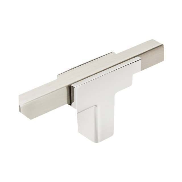 Amerock Urbanite Series Polished Chrome/Satin Nickel 2-5/8 in (67 mm) L x 1/2 in (13 mm) W Knob, -BP6726G10