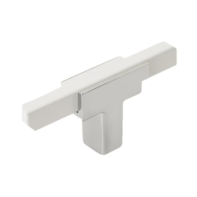 Amerock Urbanite Series Polished Chrome/White 2-5/8 in (67 mm) L x 1/2 in (13 mm) W Knob, -BP6726WHT