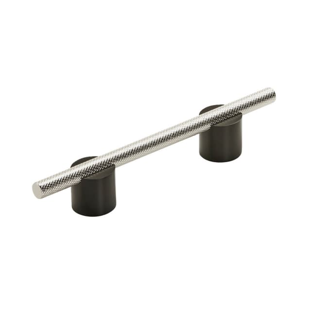 Amerock Transcendent Series 3-3/4 in (96 mm) Center to Center Matte Black/Polished Nickel Pull, -BP741496MBPN