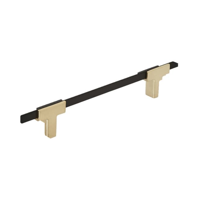 Amerock Urbanite Series 5-1/16 in (128 mm) Center to Center Brushed Gold/Matte Black Pull, -BP778128BGLMB