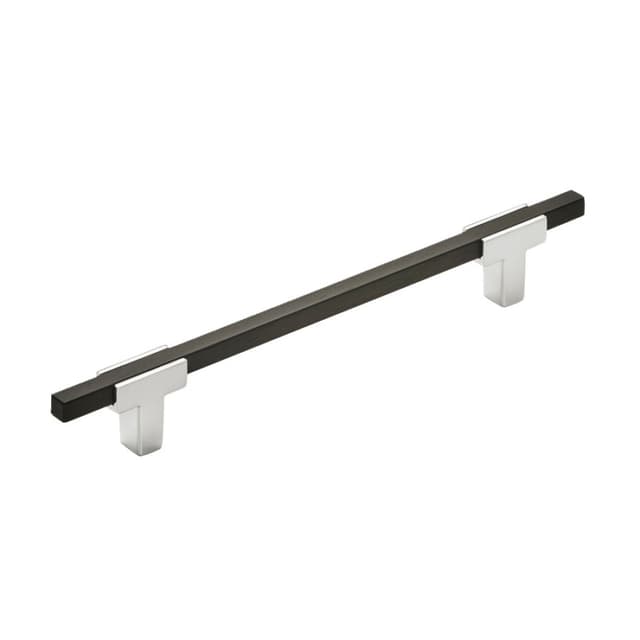 Amerock Urbanite Series 6-5/16 in (160 mm) Center to Center Polished Chrome/Black Chrome Pull, -BP77816026BCR