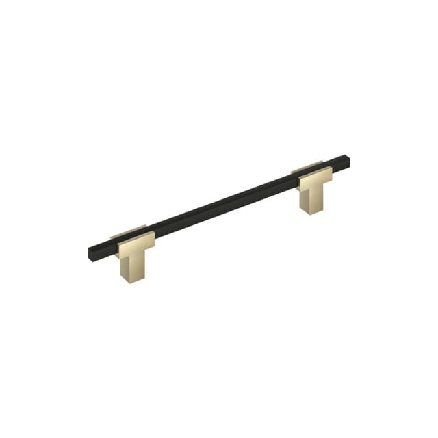 Amerock Urbanite Series 6-5/16 in (160 mm) Center to Center Golden Champagne/Matte Black Pull, BP778160BBZMB