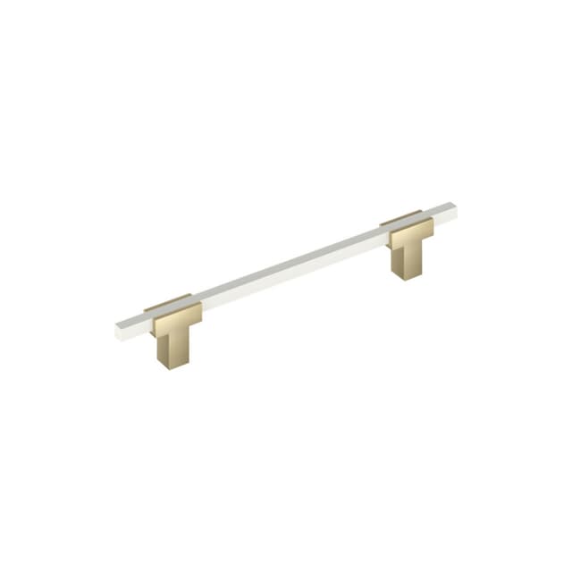 Amerock Urbanite Series 6-5/16 in (160 mm) Center to Center Golden Champagne/White Pull, BP778160BBZWHT
