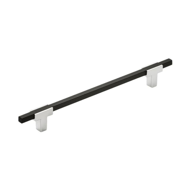 Amerock Urbanite Series 7-9/16 in (192 mm) Center to Center Polished Chrome/Brushed Matte Black Pull, -BP77819226BMB