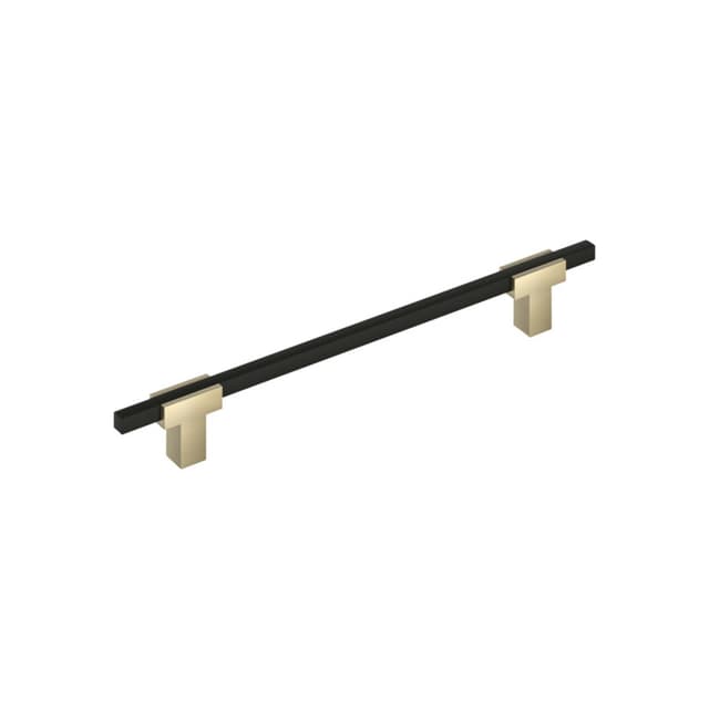 Amerock Urbanite Series 7-9/16 in (192 mm) Center to Center Golden Champagne/Matte Black Pull, BP778192BBZMB