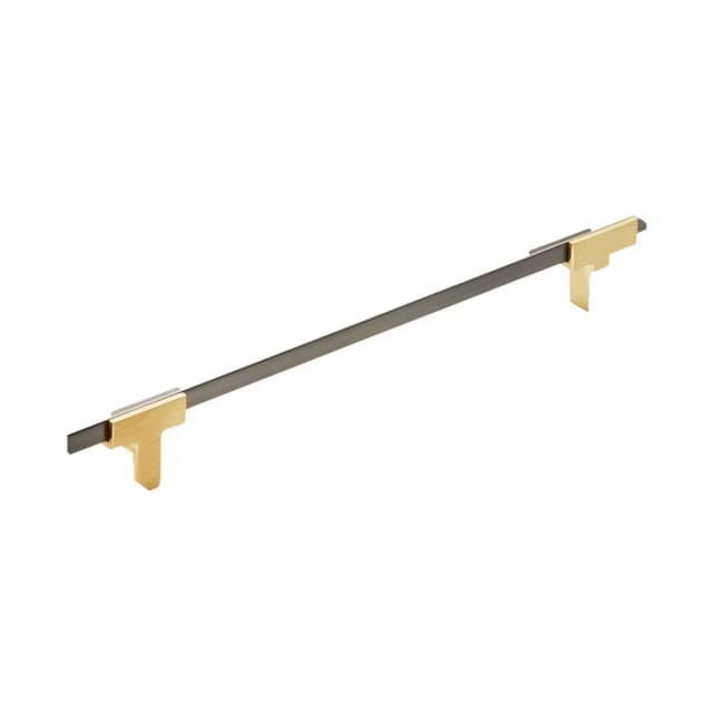 Amerock Urbanite Series 7-9/16 in (192 mm) Center to Center Brushed Gold/Black Chrome Pull, -BP778192BGLBCR