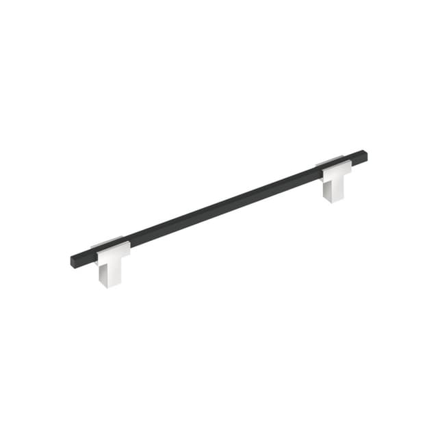 Amerock Urbanite Series 8-13/16 in (224 mm) Center to Center Polished Chrome/Matte Black Pull, BP7782226BMB