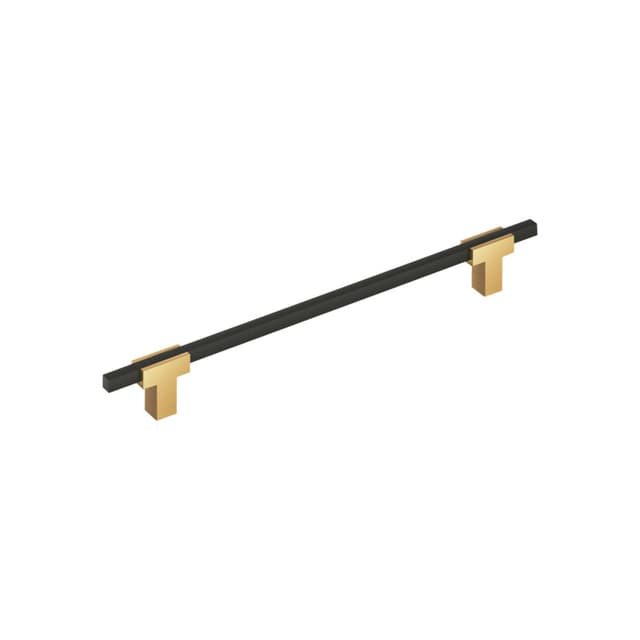 Amerock Urbanite Series 8-13/16 in (224 mm) Center to Center Champagne Bronze/Matte Black Pull, BP77822CZMB
