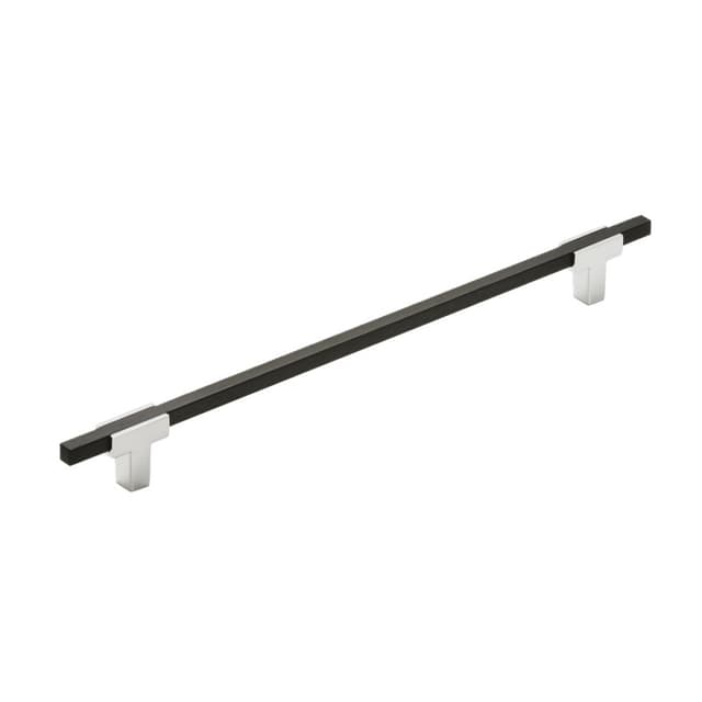 Amerock Urbanite Series 10-1/16 in (256 mm) Center to Center Polished Chrome/Brushed Matte Black Pull, -BP77825626BMB