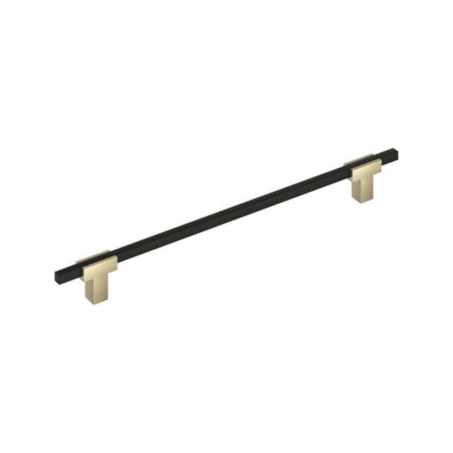 Amerock Urbanite Series 10-1/16 in (256 mm) Center to Center Golden Champagne/Matte Black Pull, BP778256BBZMB