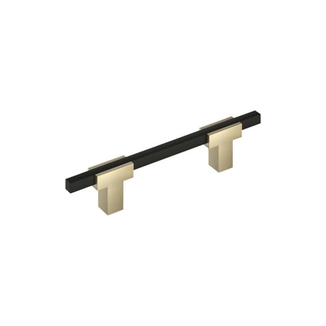 Amerock Urbanite Series 3-3/4 in (95 mm) Center to Center Golden Champagne/Matte Black Pull, BP77896BBZMB