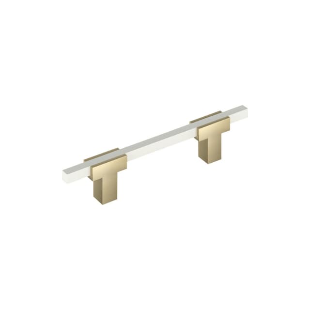 Amerock Urbanite Series 3-3/4 in (95 mm) Center to Center Golden Champagne/White Pull, BP77896BBZWHT