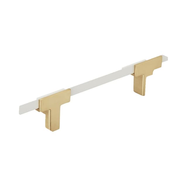 Amerock Urbanite Series 3-3/4 in (95 mm) Center to Center Brushed Gold/White Pull, -BP77896BGLWHT