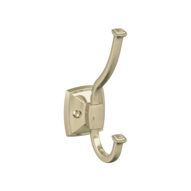 5-1/4" x 5-1/4" Kinsale Double Prong Decorative Wall Hook, Golden Champagne