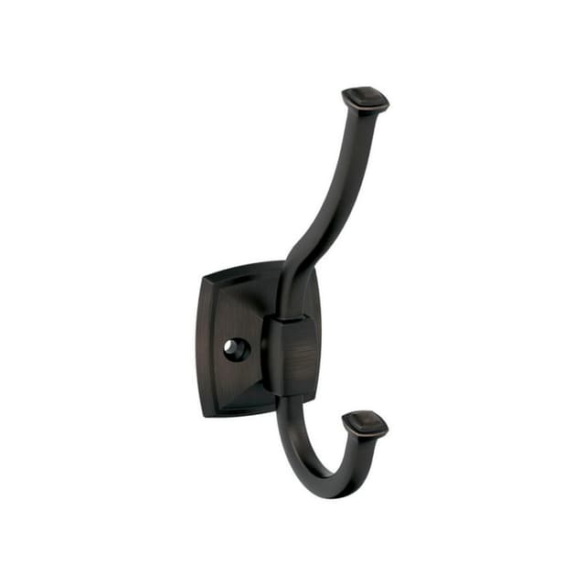 5-1/4" x 5-1/4" Kinsale Double Prong Decorative Wall Hook, Oil-Rubbed Bronze