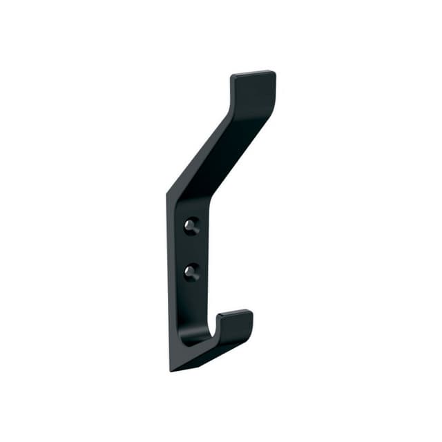 5-7/16" x 5-7/16" Emerge Double Prong Decorative Wall Hook, Matte Black