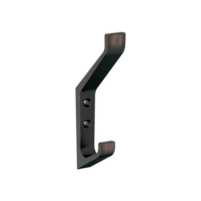 5-7/16" x 5-7/16" Emerge Double Prong Decorative Wall Hook, Oil-Rubbed Bronze