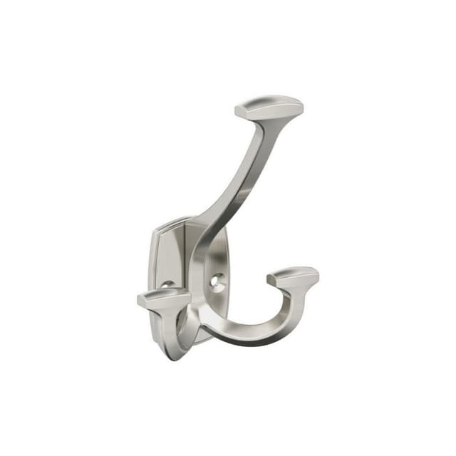4-9/16" x 4-9/16" Vicinity Triple Prong Decorative Wall Hook, Satin Nickel