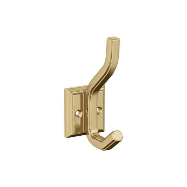 4-1/2" x 4-1/2" Aliso Double Prong Decorative Wall Hook, Champagne Bronze
