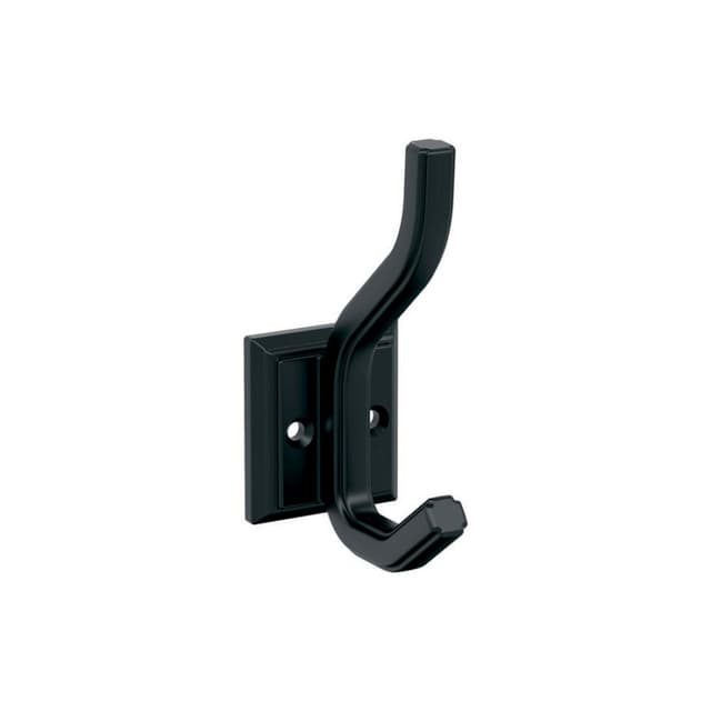 4-1/2" x 4-1/2" Aliso Double Prong Decorative Wall Hook, Matte Black
