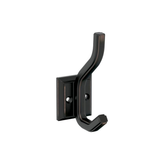 4-1/2" x 4-1/2" Aliso Double Prong Decorative Wall Hook, Oil-Rubbed Bronze