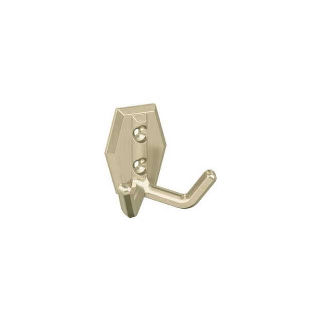 2-1/4" x 2-1/4" Benton Double Prong Decorative Wall Hook, Golden Champagne