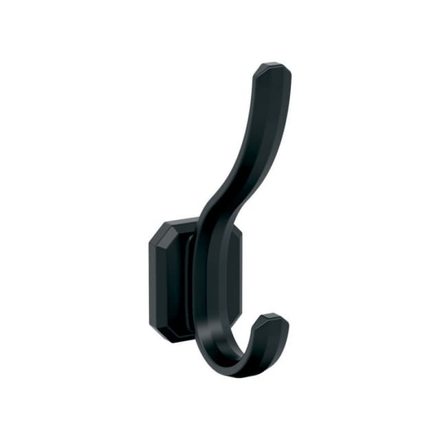5-5/16" x 5-5/16" Granlyn Double Prong Decorative Wall Hook, Matte Black