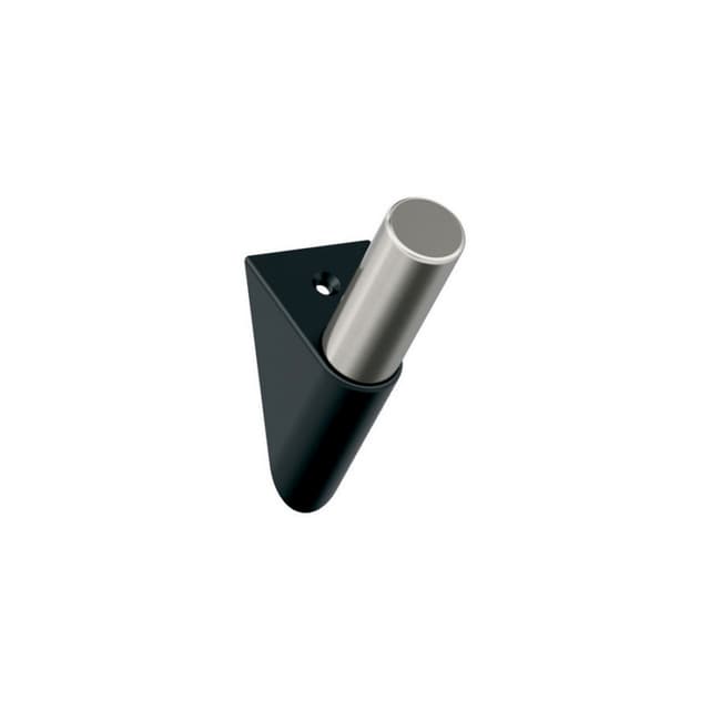 3-11/16" x 3-11/16" Acclivity Single Prong Decorative Wall Hook, Matte Black/Satin Nickel