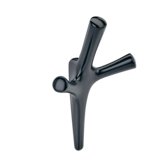 6-1/16" x 6-1/16" Kodiak Double Prong Decorative Wall Hook, Matte Black