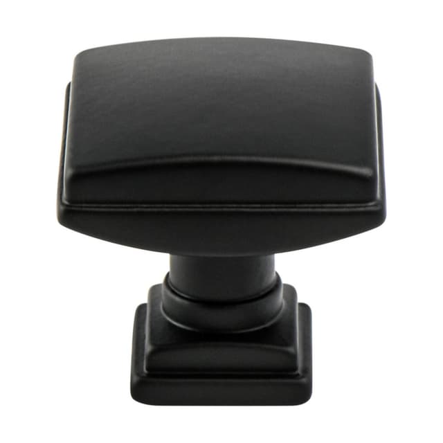 Berenson Tailored Traditional Series Matte Black 1-1/4" (32 mm) L x 1-1/4" (32 mm) W Knob, - 1275-1055-P