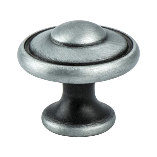 Berenson Euro Traditions Series Brushed Antique Pewter 1-3/16" (30 mm) Diameter Knob, - 2924-1BAP-P