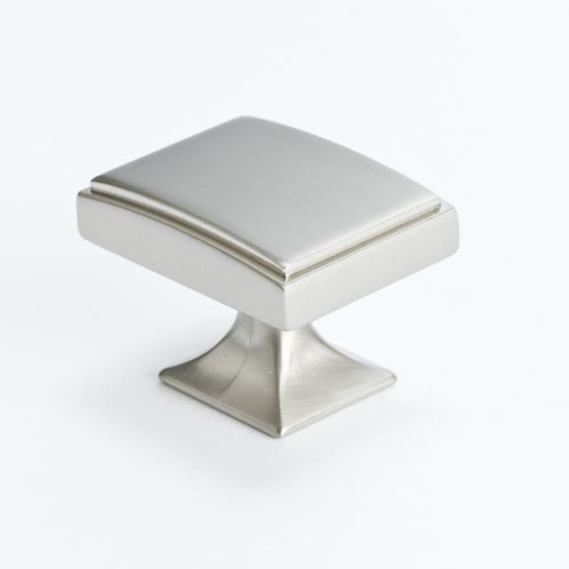Berenson Hearthstone Series Brushed Nickel 1-9/16" (40 mm) L x 1-1/8" (29 mm) W Knob, - 4083-1BPN-P