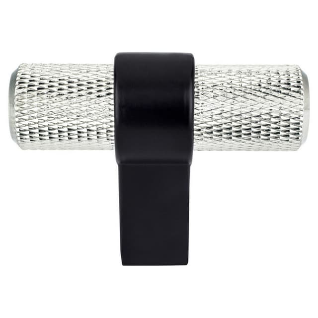 Berenson Radial Reign Series Brushed Nickel/Matte Black 2" (51 mm) L x 23/32" (18 mm) W Knob, - 5066-4BPN55-P